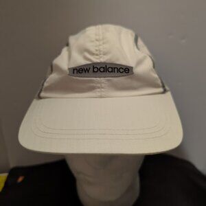 New Balance Running / Tennis Hat / Cap - White Cycling Silver Gray Trim